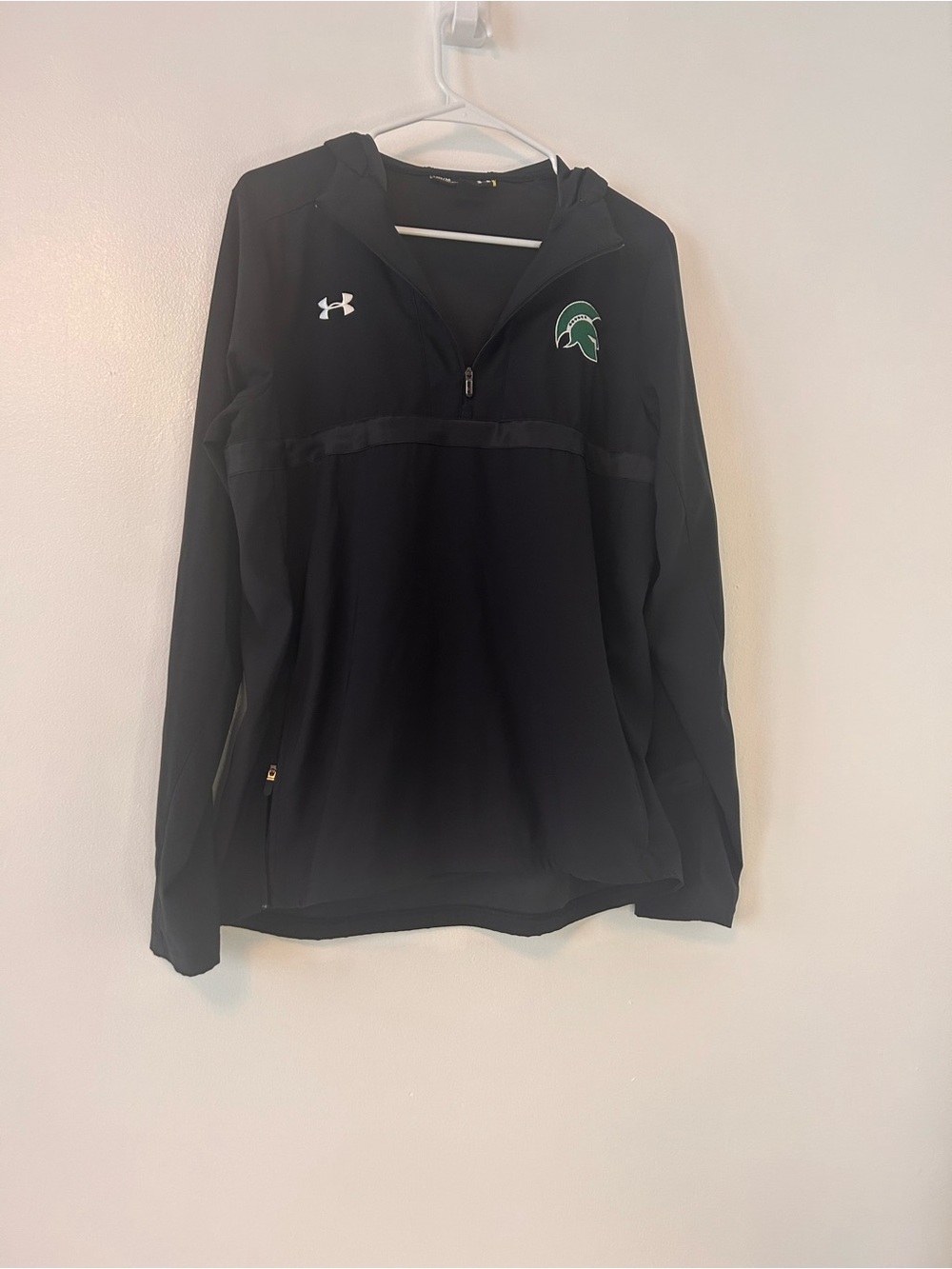 Under Armour Men’s Black Half-Zip Pullover with Green Logo